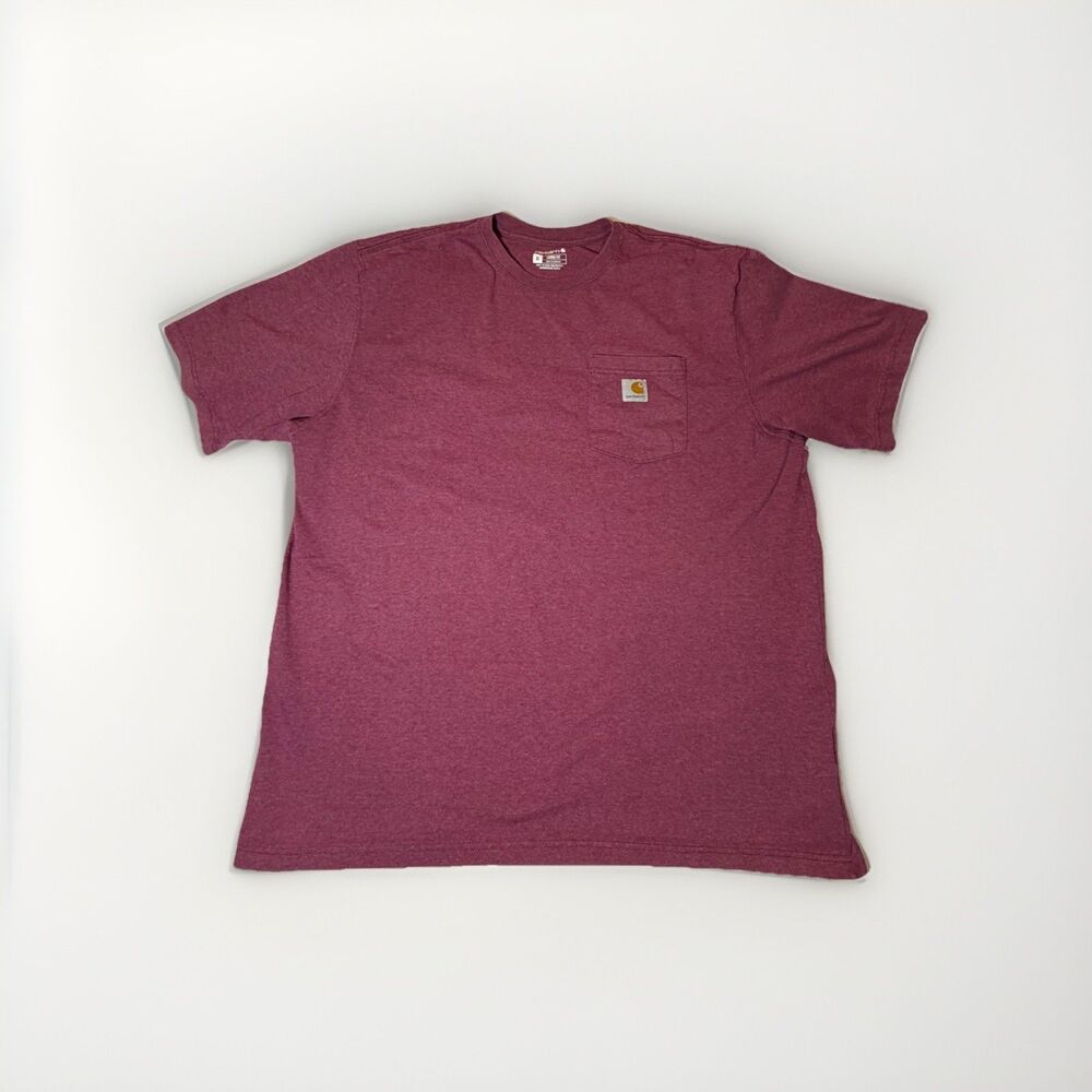Carhartt K87 Pocket T Shirt Men XL Red Heather Loose Fit Short Sleeve Workwear